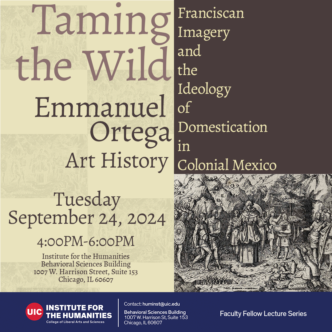 Advertising poster for Emmanuel Ortega’s Faculty Fellow Lecture, 